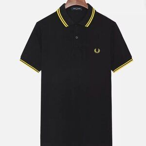 Fred Perry Black/Yellow/Yellow twin tipped shirt